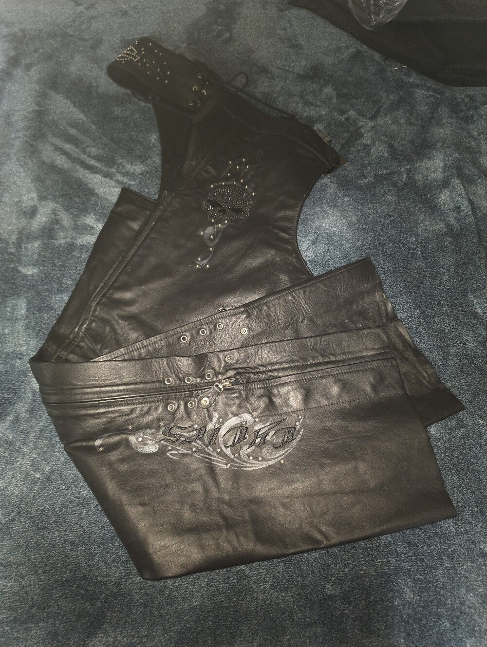 Harley-Davidson Wicked Black Women's Leather Chaps